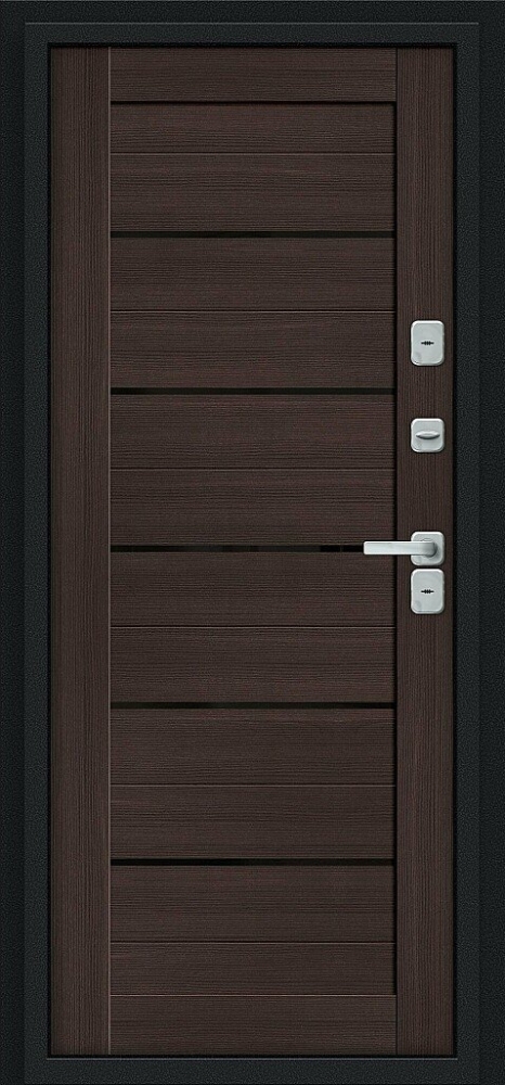 Товар Дверь Thermo Техно Декор Букле черное/Wenge Veralinga BR4577